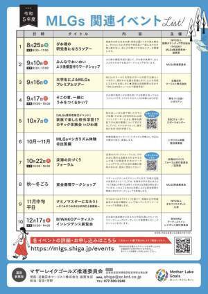 ≪滋賀県での自然体感SDGsイベント特集≫―琵琶湖版SDGs：マザーレイクゴールズ(MLGs)を感じられる特別企画開催！