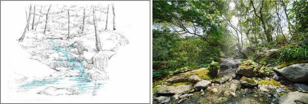 山の中にいるような“壮大なスケール”の庭づくり