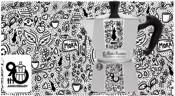 ビアレッティ、直火式コーヒーメーカー「モカエキスプレス」がドゥードゥルアートとコラボした限定バージョンを10月より発売！