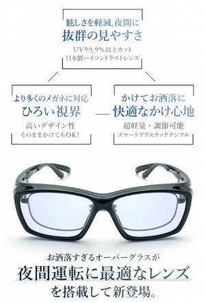 対向車のヘッドライトの眩しさ対策に！より多くのメガネに対応するオーバーグラス登場