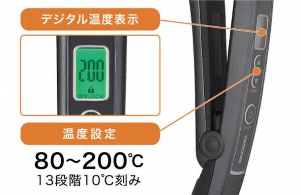 髪の根元から毛先まで逃さず、簡単艶めきストレート　テスコム「マイナスイオン ストレートアイロン TS460A」2023年10月中旬より発売