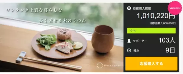 木地師が手掛ける木のうつわのサブスクサービスの実現に向けたMakuakeのプロジェクトが目標金額達成！