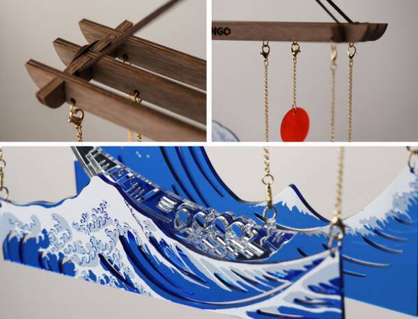 日本を代表する浮世絵作品「葛飾北斎 - 神奈川沖浪裏」をインテリアオブジェ化した「ONGO」の「北斎サンキャッチャー」が10月12日に先行販売を実施！