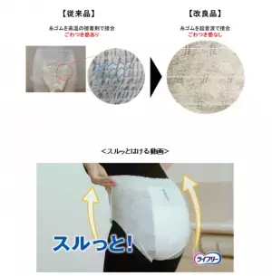 大人用紙パンツに“超音波で接合する技術”を採用　『ライフリー うす型軽快パンツ』新改良