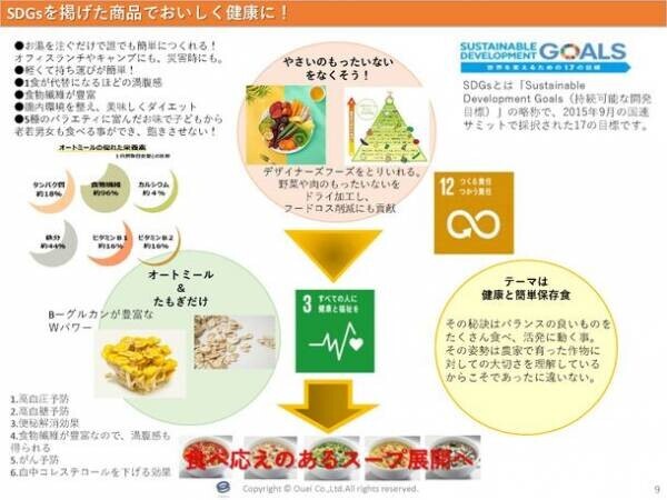 東京都北区の渋沢逸品館ブランドオリジナル食品、“オーツ麦”使用の5色のオートミールスープリゾットを発売