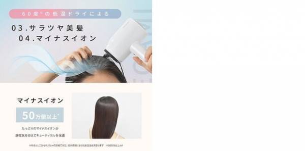低温なのに「超速乾＆美髪」を実現！美容業界で注目の“育成光線”テラヘルツ波を搭載、トリプル遠赤外線ドライヤー『MEGAMI』発売！！