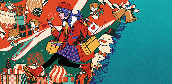 旅行券等が当たる抽選会を開催！ともわかさんなど12人のクリエイターオリジナルステッカープレゼントも！「HEP Xmas」