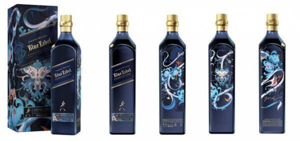世界的に有名なビジュアルアーティスト ジェームズ・ジーン氏が手がける2024年の干支「辰」をあしらった新年を祝う数量限定特別デザインボトル「ジョニーウォーカー ブルーラベル イヤーオブザドラゴン」