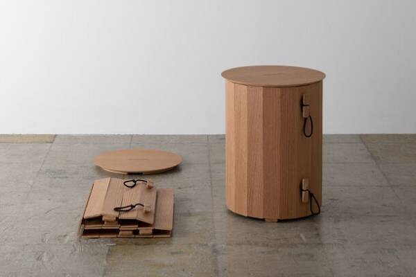 家と外で美しく機能的なアウトドアブランド「IKIKI」　折りたためる木製ゴミ箱「Foldable Cord Bin」2024年3月発売