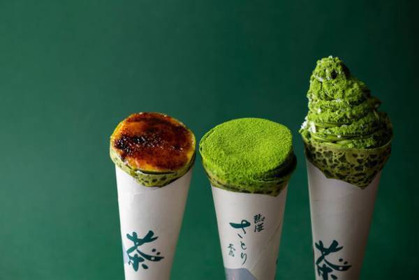 お濃茶スイーツ専門店「熱海さとり本店」12月23日オープン情報第2弾　とろ～りお濃茶を練り込んだ“パリパリ”新食感クレープに、お濃茶プリン、抹茶わらび餅も！～見た目にも美しい至極のお濃茶スイーツ詳細を発表～