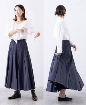 【わずか11分で目標達成】老舗プリーツメーカーの特許技術を活用した「技あり。腰回りすっきりで美形」なデニムリバーシブルスカートが「Makuake」にて好発進