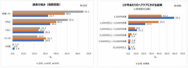 2023年の髪の毛事情の振り返り、2024年のヘアケア目標を調査！2023年、頭髪の自己採点は平均51点と不満気味。30～50代 髪の悩みランキング1位「白髪」2位「うねり・くせ毛」3位「パサつき」