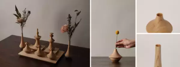 大人の女性に向けた「大人になってしまわない雛人形」が登場　インテリアや一輪挿しとしても使える、美しい木目のデザイン