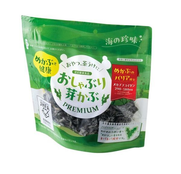 毎日おやつ感覚で手軽においしく、バリア成分「フコイダン」を摂れる　認定健康食品「めかぶで健康」新発売