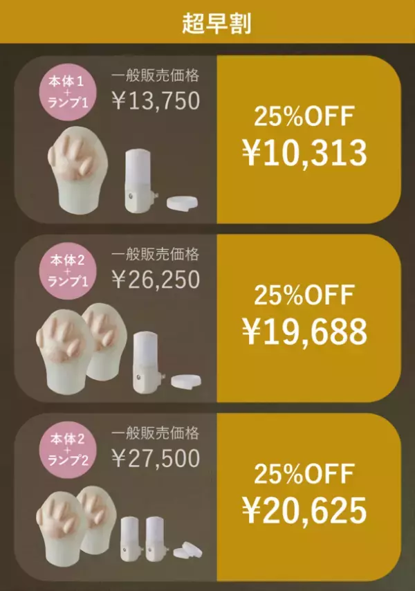 猫好きの声から生まれた肉球型ランプ『Paw』(パウ)2月22日(木)猫の日にMakuakeにて先行発売開始！