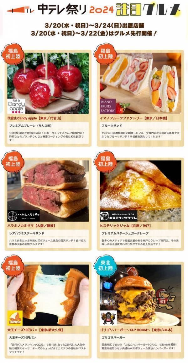 福島県最大級の総合エンタメイベント！「中テレ祭り2024」開催！テレビで活躍中の人気芸能人たちが続々登場！全国有名店グルメ勢ぞろいの5日間！