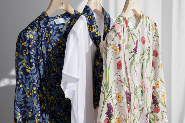 2024年春の新作コレクション『S.ESSENTIALS×HIBIYA KADAN』三陽商会のオリジナルブランドに「花屋さんのお花柄」を提供。