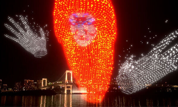 お台場の夜空に映し出される3D映像作品　光と音で奏でるAirMappingShow EDOを初公開