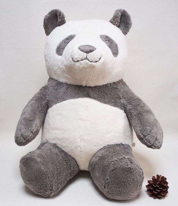 オーガニックコットン100％「パンダのぬいぐるみ」40cmの特大サイズを公式通販サイトにて4月18日(木)販売開始！～草木染めの優しい色合い～