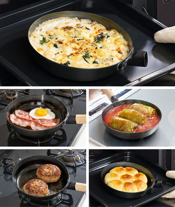 「取手が外せる鉄フライパン20cm(浅型)・(深型)」が登場！Makuake限定「専用スタンドセット」付きで4/18より先行販売