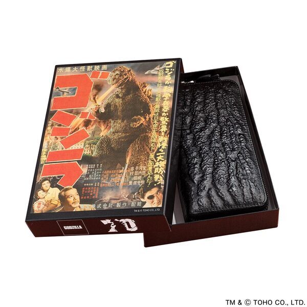原型師の茨木彰氏が原型を製作、牛革に型押しを施した「ゴジラ70周年記念 公式牛革長財布」新発売！