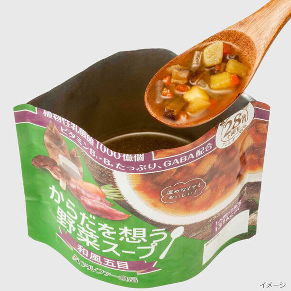 長期保存食『からだを想う野菜スープ』シリーズ新発売　～避難時に不足しがちな栄養素や、健康問題を軽減する成分をプラス～