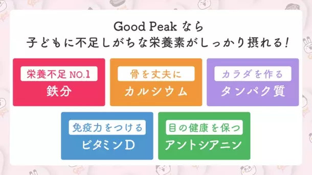 牛乳に混ぜて美味しく栄養補給！子どもの成長サポート飲料『GOOD PEAK』の先行販売を5月15日よりMakuakeにて開始！