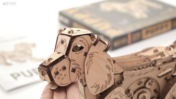 ゼンマイで歩くんだワン！接着剤・工具不要！イヌ型木製組立キット『Puppy』Makuakeにて6月5日先行販売開始