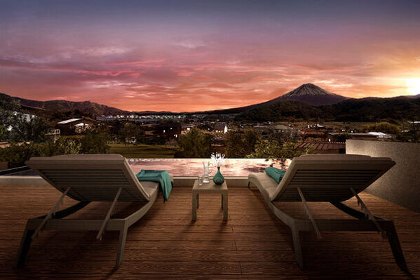 1日5組限定。全棟サウナ・天然温泉露天風呂付ヴィラ「天空の温泉ヴィラ紬 河口湖」が2024年8月オープン