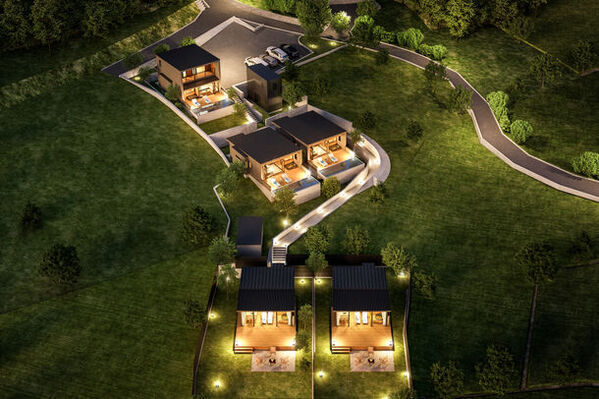 1日5組限定。全棟サウナ・天然温泉露天風呂付ヴィラ「天空の温泉ヴィラ紬 河口湖」が2024年8月オープン