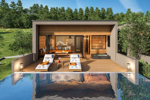 1日5組限定。全棟サウナ・天然温泉露天風呂付ヴィラ「天空の温泉ヴィラ紬 河口湖」が2024年8月オープン