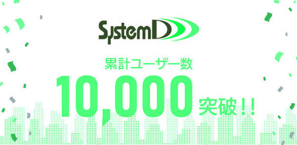 システム ディ、累計ユーザー数10,000を突破！！更なる事業拡大に向けた展開を加速