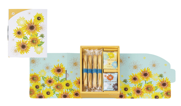 ヨックモックと日比谷花壇がコラボで贈る四季シリーズのギフト「夏の贈り物」に想いを込めて 青空にひまわりを描いた『カドー ドゥレテ』～6月15日（土）より新登場～