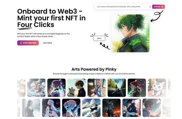 Web3 AIアート生成NFTプラットフォーム『PINKY』、Astar NetworkのdAppステーキングに認定