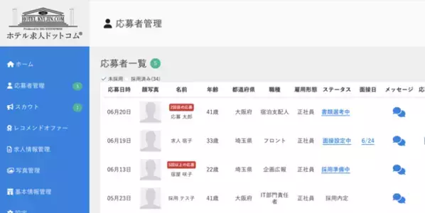 ホテル求人ドットコム　応募者の重複応募に関する新機能追加を発表