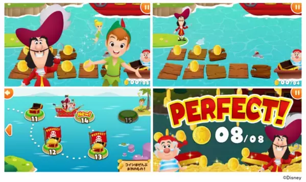 右脳を育むディズニー知育アプリ【Disneyパズルランド for dキッズ】に『ピーター・パン』のなぞり書きパズルが登場！