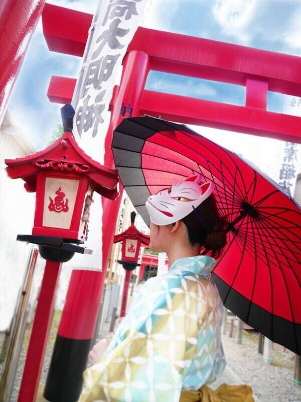 千代保稲荷神社参道　傘と和雑貨のお店『和楽(わらく)』リニューアルオープン