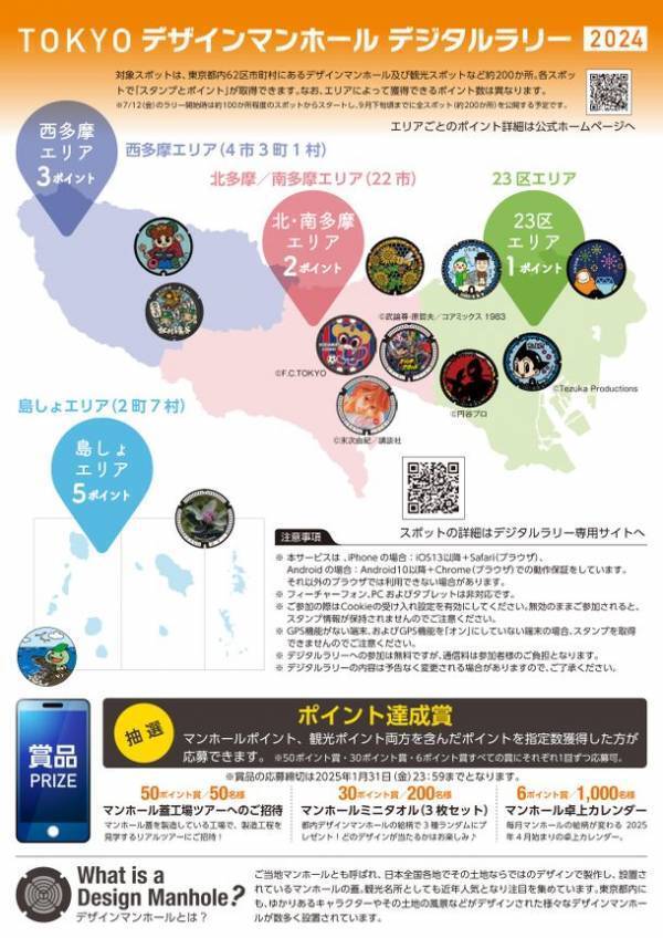 「TOKYOデザインマンホールデジタルラリー」の開催等について