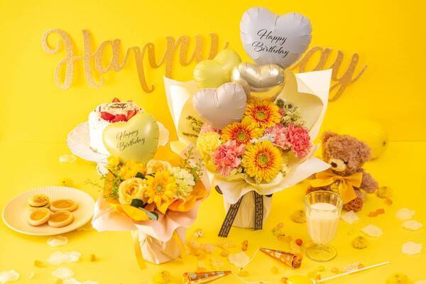 “推し活”を花で華やかに彩る！バルーン付きバースデーフラワー「そのまま飾れる推し色ブーケ」日比谷花壇オンラインショップで7月18日（木）に発売。