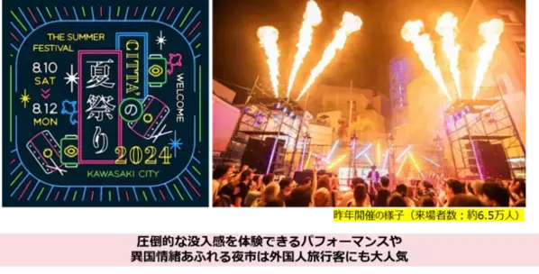現実世界ならではの圧倒的なイマーシブ体験！『CITTA'の夏祭り2024』開催決定　約70店100種類のグルメが集結する夜市や迫力のパフォーマンスなど