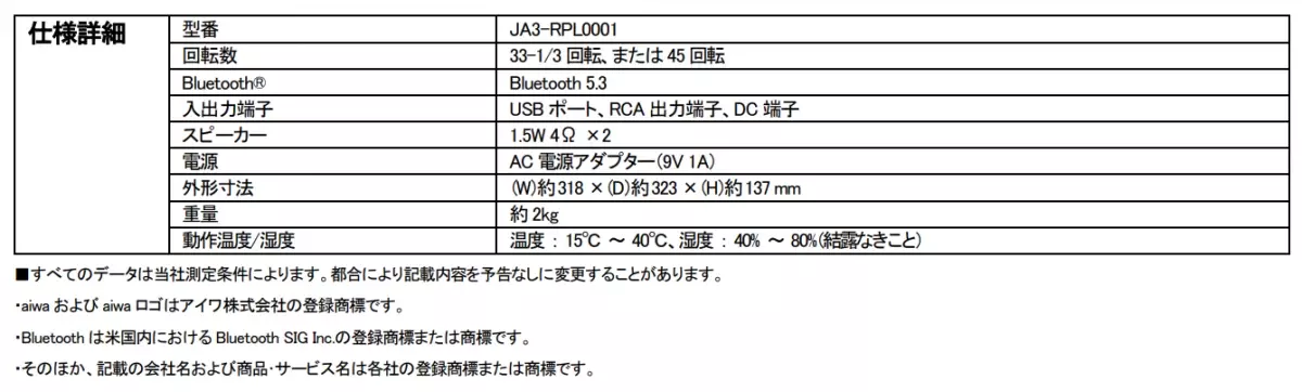 思い出のレコード鑑賞からデジタル音源の再生までaiwaからデュアルスピーカー内蔵の多機能レコードプレイヤーが本日発売！