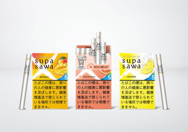 サワーフレーバーカプセル搭載の紙巻たばこブラックジャック・スパサワに、5mgが登場　「レモン5」、「グレープフルーツ5」、「マンゴー5」の3銘柄、8月12日全国発売