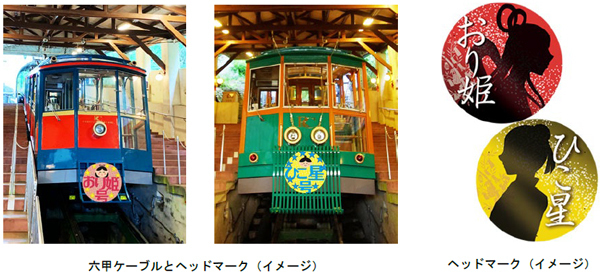 六甲ケーブルの七夕列車「おり姫号」と「ひこ星号」を運行します