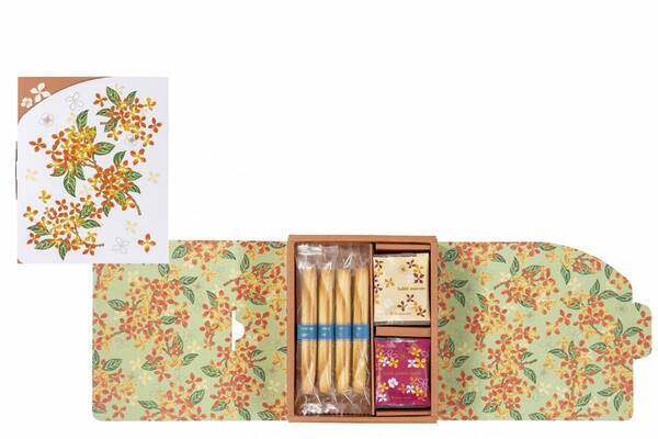 ヨックモックと日比谷花壇がコラボで贈る四季シリーズギフト第3弾!「秋の贈り物」にキンモクセイの花姿を描いた『カドー ドゥ ロートンヌ』～9月1日（日）より新登場～