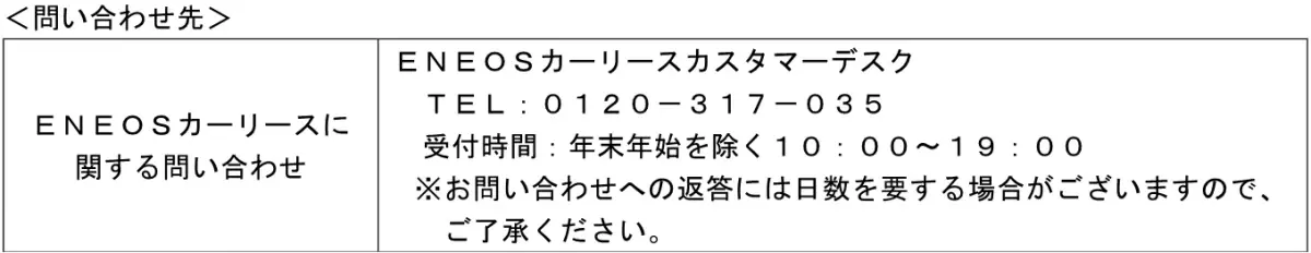 「ずっとガソリンが１０円／Ｌ引き」新しくなったＥＮＥＯＳカーリース登場！