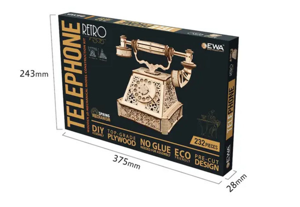 細部まで作り込まれた「木製組み立てキット」タイプライター・蓄音機・レトロ電話がMakuakeにて9月18日より先行販売開始！