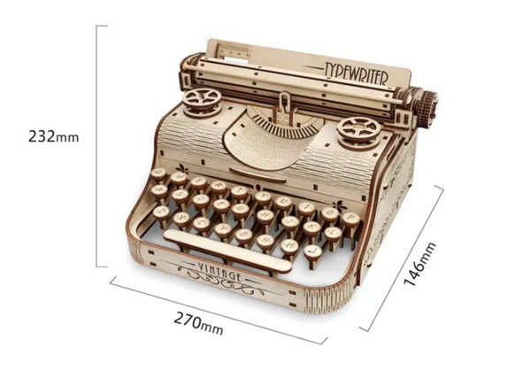 細部まで作り込まれた「木製組み立てキット」タイプライター・蓄音機・レトロ電話がMakuakeにて9月18日より先行販売開始！