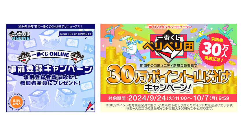 一番くじONLINE新サイトオープン＆ペリペリ団来訪30万人突破記念一番くじ “超感謝”2大キャンペーンを開始！