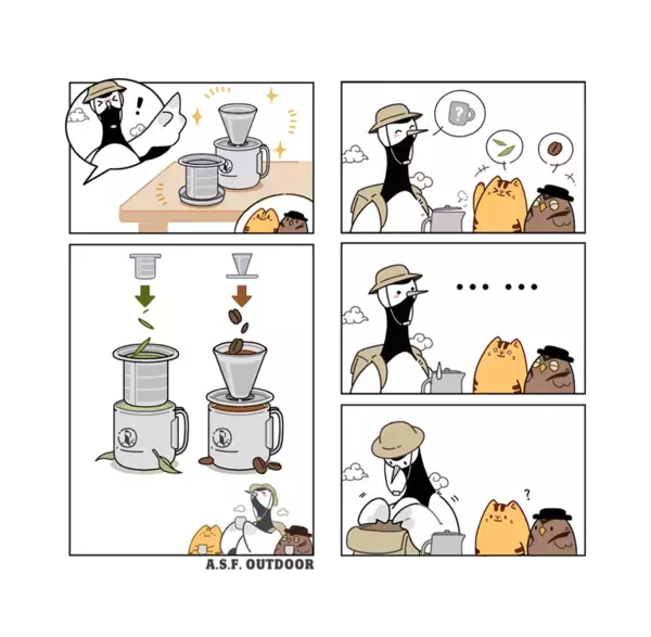 チタン製茶こし＆コーヒードリッパー付き二層マグセットが10/12先行予約販売開始　全て一つにスタッキング可能！