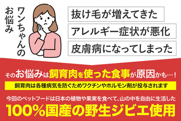 害獣問題を解決し、持続可能な未来を築くペットフード！100％国産ジビエ原料「ハンタージビエ・ワンモ」CAMPFIREで販売開始
